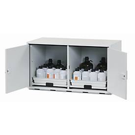 Säuren- und Laugen-Unterbauschrank asecos SL-CLASSIC-UB, Flügeltüren, Front Lichtgrau, B 1100 x T 570 x H 600 mm