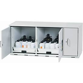 Säuren- und Laugen-Unterbauschrank asecos SL-CLASSIC-UB, Flügeltüren, Front Lichtgrau, B 1400 x T 570 x H 600 mm