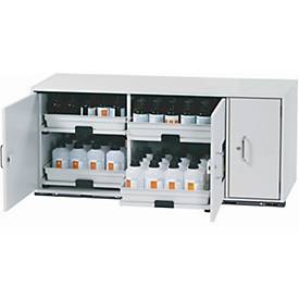 Säuren- und Laugen-Unterbauschrank asecos SL-CLASSIC-UB, Flügeltüren, Front Lichtgrau, B 1400 x T 570 x H 600 mm