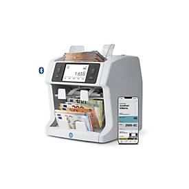 Safescan Banknotenwertzähler & -Sortierer 2985-SC, Doppel-CIS, bis 1200 Banknoten/Min., 64 Währungen, Bluetooth/App, B 271 x T 300 x H 293 mm, lichtgrau