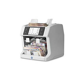 Safescan Banknotenwertzähler & -Sortierer 2985-SC, Doppel-CIS, bis 1200 Banknoten/Min., 64 Währungen, Bluetooth/App, B 271 x T 300 x H 293 mm, lichtgrau