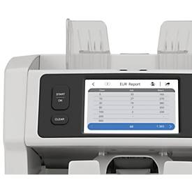 Safescan Banknotenwertzähler & -Sortierer 2995-SC, Doppel-CIS-Scanner, 1200 Banknoten/Min., 64 Währungen, 4,3' Touchdisplay, B 271 x T 300 x H 293 mm, lichtgrau
