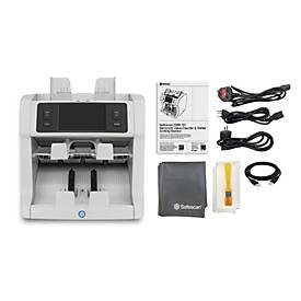 Safescan Banknotenwertzähler & -Sortierer 2995-SC, Doppel-CIS-Scanner, 1200 Banknoten/Min., 64 Währungen, 4,3' Touchdisplay, B 271 x T 300 x H 293 mm, lichtgrau