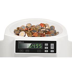 Safescan Münzzähler 1250, für 300-500 EURO-Münzen, zählt und sortiert bis zu 220 Münzen/min, Additions-/Bündelungsfunktion, Auto-Abschaltung, RS-232