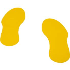 Safety-Floor Ultra Bodenmarkierung Füße, selbstklebend, glatt oder rutschhemmend, gelb, 25 Paar
