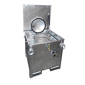 Sammelbehälter BAUER ASB 250, Stahlblech, Innentank feuerverzinkt, stapelbar, abschließbar, B 790 x T 815 x H 830 mm