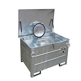Sammelbehälter BAUER ASB 450-I, Stahlblech, Innentank feuerverzinkt, stapelbar, abschließbar, B 1200 x T 885 x H 830 mm