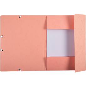 Sammelmappe Exacompta Aquarel, Format A4, B 240 x H 320 mm, 3 Einschlagklappen, Rückenetikett, Gummizugverschluss, FSC®-Karton, korallenrot