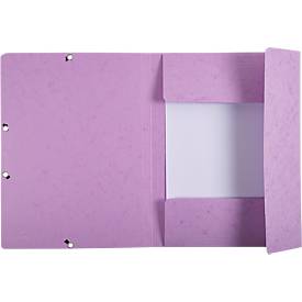 Sammelmappe Exacompta Aquarel, Format A4, B 240 x H 320 mm, 3 Einschlagklappen, Rückenetikett, Gummizugverschluss, FSC®-Karton, malve