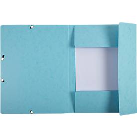 Sammelmappe Exacompta Aquarel, Format A4, B 240 x H 320 mm, 3 Einschlagklappen, Rückenetikett, Gummizugverschluss, FSC®-Karton, pastellblau