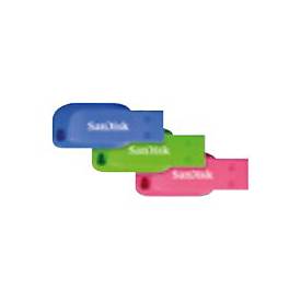 SanDisk Cruzer Blade - USB-Flash-Laufwerk - 16 GB - USB 2.0 - Blau, grün, pink (Packung mit 3)