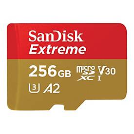 SanDisk Extreme - Flash-Speicherkarte - 256 GB - A2 / Video Class V30 / UHS-I U3 / Class10 - microSDXC UHS-I