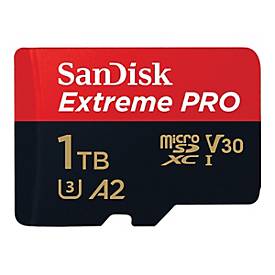 SanDisk Extreme Pro - Flash-Speicherkarte (microSDXC-an-SD-Adapter inbegriffen) - 1 TB - A2 / Video Class V30 / UHS-I U3