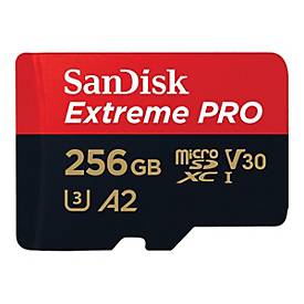 SanDisk Extreme Pro - Flash-Speicherkarte (microSDXC-an-SD-Adapter inbegriffen) - 256 GB - A2 / Video Class V30 / UHS-I 