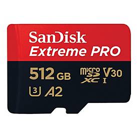 SanDisk Extreme Pro - Flash-Speicherkarte (microSDXC-an-SD-Adapter inbegriffen) - 512 GB - A2 / Video Class V30 / UHS-I 