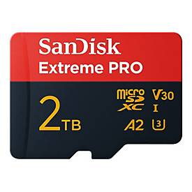 SanDisk Extreme Pro - Flash-Speicherkarte (SD-Adapter inbegriffen) - 2 TB - A2 / Video Class V30 / UHS-I U3 - microSDXC 