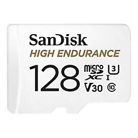 SanDisk High Endurance - Flash-Speicherkarte (microSDXC-an-SD-Adapter inbegriffen) - 128 GB - Video Class V30 / UHS-I U3
