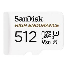 SanDisk High Endurance - Flash-Speicherkarte (microSDXC-an-SD-Adapter inbegriffen) - 512 GB - Video Class V30 / UHS-I U3
