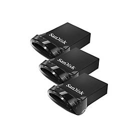 SanDisk Ultra Fit - USB-Flash-Laufwerk - 32 GB - USB 3.1 - Schwarz (Packung mit 3)