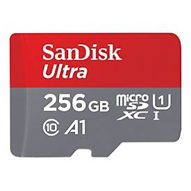 SanDisk Ultra - Flash-Speicherkarte (microSDXC-an-SD-Adapter inbegriffen) - 256 GB - A1 / UHS Class 1 / Class10 - microS