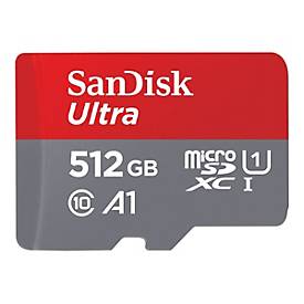 SanDisk Ultra - Flash-Speicherkarte (microSDXC-an-SD-Adapter inbegriffen) - 512 GB - A1 / UHS Class 1 / Class10 - microS