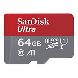 SanDisk Ultra - Flash-Speicherkarte (microSDXC-an-SD-Adapter inbegriffen) - 64 GB - A1 / UHS-I U1 / Class10 - microSDXC 