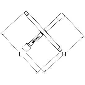 Sanitär-Kreuzschlüssel, 7 Funktionen