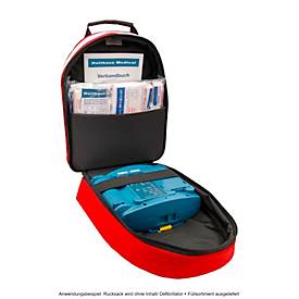 Sanitätsrucksack Parademic, für Defibrillator HeartStart HS1 o. FRED-PA-1, verstellbare Schultergurte, B 260 x T 14 x H 355 mm, Cordula, rot