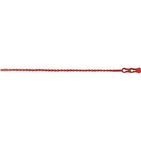 SapiSelco Kabelbinder CLICKTIE, wiederverwendbar, L 500 x B 5,6 mm, PE rot, Ballverschluss, Zugbelastung 275N, 100 Stück