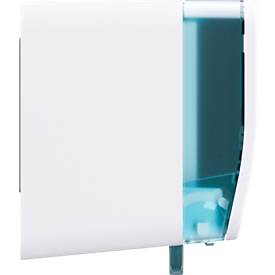 Satino Doppelrollen-Toilettenpapierspender, für bis zu 2 kleine oder mittelgroße Toilettenpapierrollen, B 301 x T 159 x H 186 mm, ABS-Kunststoff, weiß