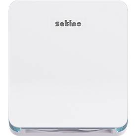 Satino Falthandtuchspender HYGINITY S, für bis zu 2 Falthandtücher-Packungen mit Z-Falzung/W-Falzung, B 301 x T 128 x H 343 mm, ABS-Kunststoff, weiß