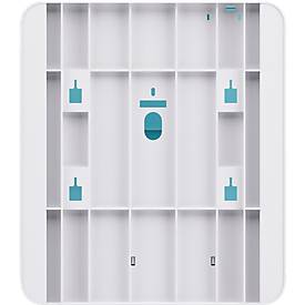 Satino Falthandtuchspender HYGINITY S, für bis zu 2 Falthandtücher-Packungen mit Z-Falzung/W-Falzung, B 301 x T 128 x H 343 mm, ABS-Kunststoff, weiß