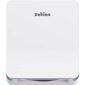 Satino Falthandtuchspender S, für 2-3 Falthandtücher-Packungen mit V-Falzung/C-Falzung, B 301 x T 165 x H 350 mm, ABS-Kunststoff, weiß