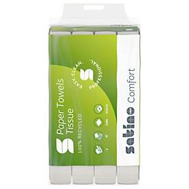 Satino Falthandtücher Comfort, 2-lagig, W-Falzung, mit Prägung, L 320 x B 206 mm, 100 % Recycling-Papier, hochweiß, 3000 Blatt