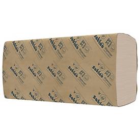 Satino Falthandtücher PureSoft, 2-lagig, V-Falzung, mit Prägung, L 230 x B 240 mm, 100 % Recycling-Karton, soft beige, 4000 Blatt