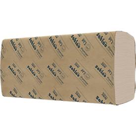 Satino Falthandtücher PureSoft, 2-lagig, W-Falzung, mit Prägung, L 320 x B 206 mm, 100 % Recycling-Karton, soft beige, 3072 Blatt