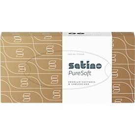 Satino Kosmetiktücher PureSoft, 2-lagig, mit Prägung, L 208 x B 203 mm, 100 % Recycling-Karton, soft beige, 100 Stück