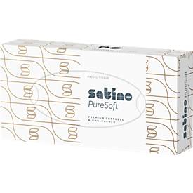 Satino Kosmetiktücher PureSoft, 2-lagig, mit Prägung, L 208 x B 203 mm, 100 % Recycling-Karton, soft beige, 100 Stück