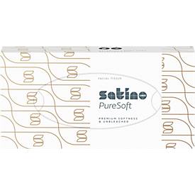 Satino Kosmetiktücher PureSoft, 2-lagig, mit Prägung, L 208 x B 203 mm, 100 % Recycling-Karton, soft beige, 100 Stück