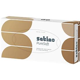 Satino Kosmetiktücher PureSoft, 2-lagig, mit Prägung, L 208 x B 203 mm, 100 % Recycling-Karton, soft beige, 100 Stück