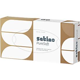Satino Kosmetiktücher PureSoft, 2-lagig, mit Prägung, L 208 x B 203 mm, 100 % Recycling-Karton, soft beige, 100 Stück