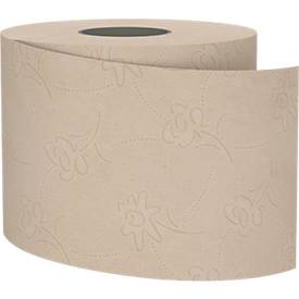 Satino Toilettenpapier PureSoft, 4-lagig, mit Prägung, L 18 m x B 94 mm, 100 % Recycling-Karton, soft beige, 8 x 130 Blatt