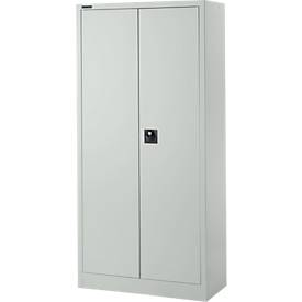 Schäfer Shop Armoire universelle Pure, acier recyclé, 4 tablettes, 5 HC, verrouillable, L 800 x P 400 x H 1935 mm, gris clair RAL 7035