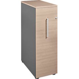 Schäfer Shop : Caisson haut Genius, L 435 x P 800 x H 1 296 mm, anthracite/décor chêne