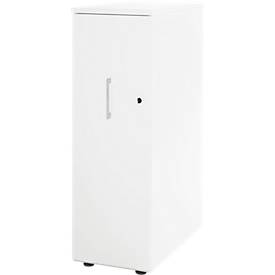 Schäfer Shop Caisson haut Genius TETRIS WOOD, 3 tiroirs + 1 tiroir à ustensiles, L 424 x P 803 x H 1296 mm, blanc