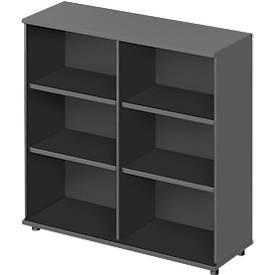 Schäfer Shop Étagère Genius TETRIS WOOD, 3 HC, hauteur incl. patins, L 1200 mm, graphite