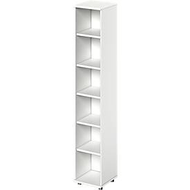 Schäfer Shop Étagère Genius TETRIS WOOD, 6 HC, hauteur incl. patins, L 400 mm, blanc