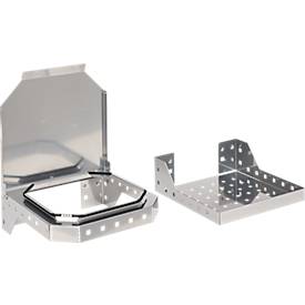 Schäfer Shop Genius Abfallsammler für FS Putzmittelschränke, Stahlblech weißaluminium RAL 9006, B 910 x T 490 x H 80 mm