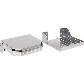 Schäfer Shop Genius Abfallsammler für FS Putzmittelschränke, Stahlblech weißaluminium RAL 9006, B 910 x T 490 x H 80 mm