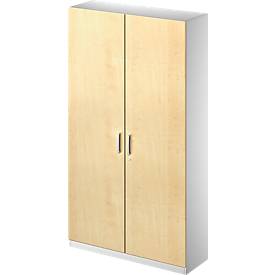 Schäfer Shop Genius Akten-/Garderobenschrank TETRIS SOLID, 5 OH, B 1200 mm, Ahorn-Dekor/weißalu